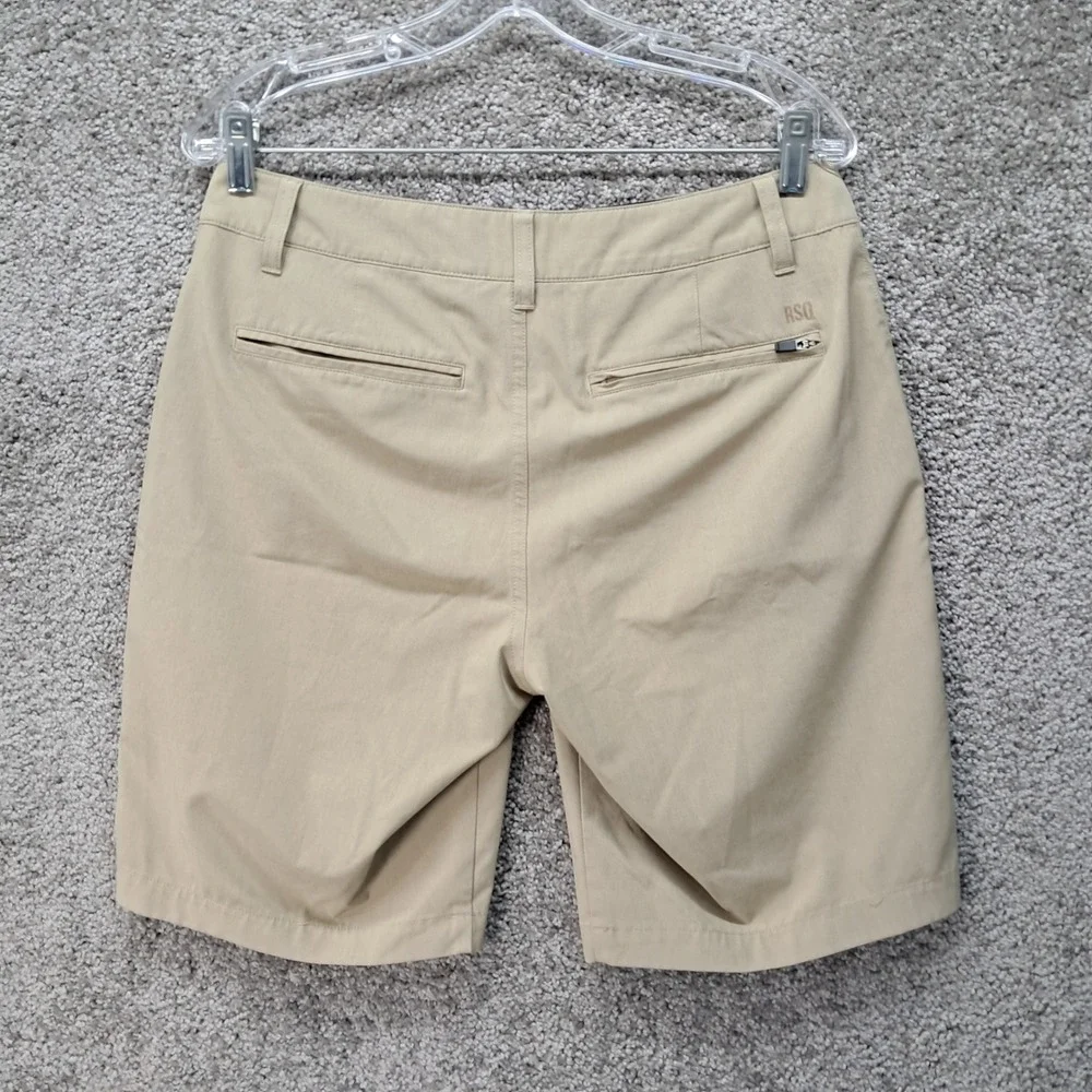 RSQ Mens Mid-Length Hybrid Shorts Tan Khaki Size 30 Above Knee Stretch 8104